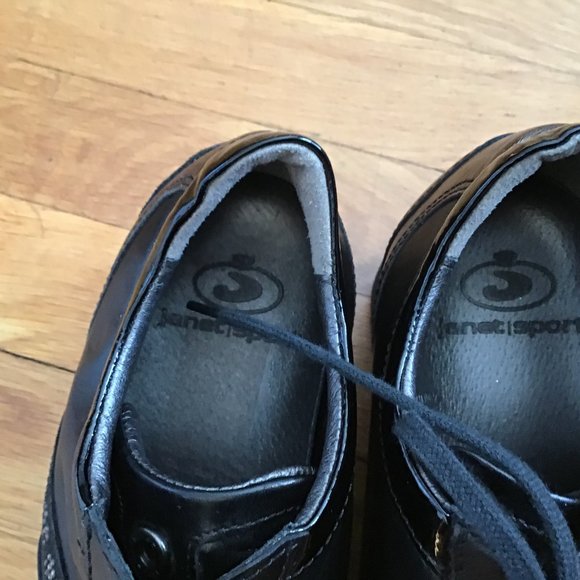 JANET SPORT BLACK LEATHER LACE UP SHOES. 38 - Picture 6 of 8